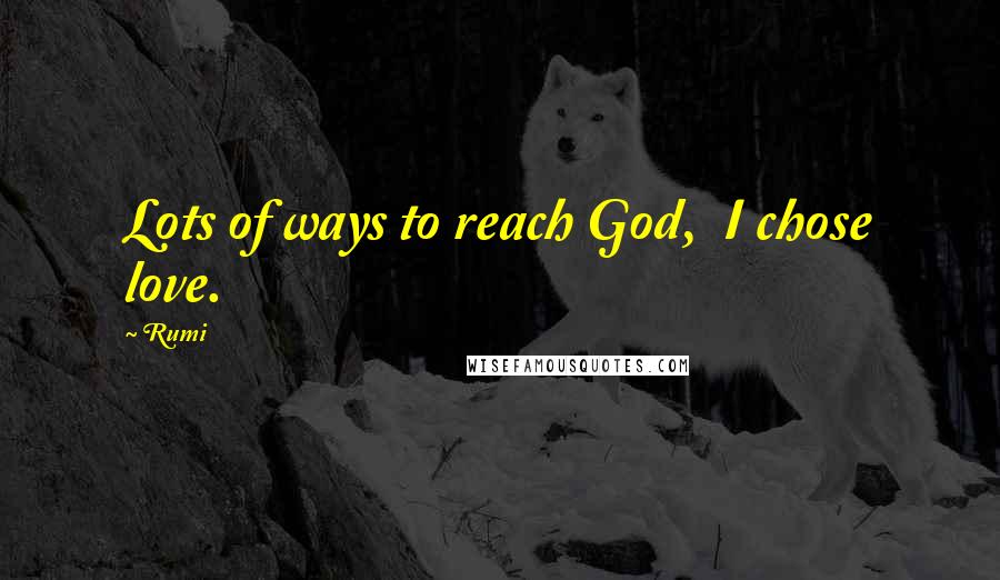 Rumi Quotes: Lots of ways to reach God,  I chose love.