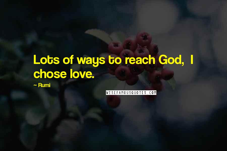 Rumi Quotes: Lots of ways to reach God,  I chose love.