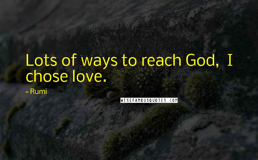 Rumi Quotes: Lots of ways to reach God,  I chose love.