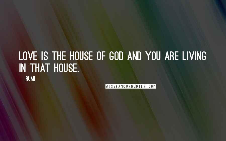 Rumi Quotes: Love is the house of God and you are living in that house.