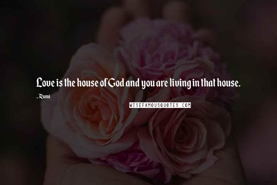 Rumi Quotes: Love is the house of God and you are living in that house.