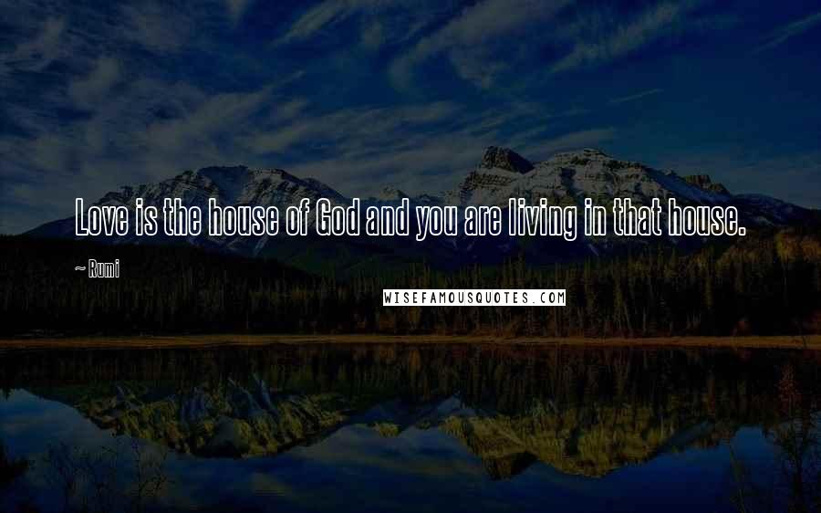 Rumi Quotes: Love is the house of God and you are living in that house.