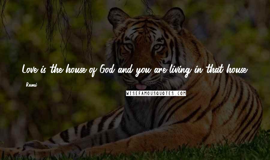 Rumi Quotes: Love is the house of God and you are living in that house.