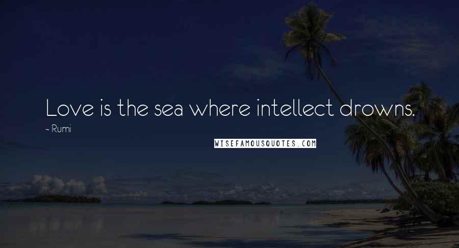 Rumi Quotes: Love is the sea where intellect drowns.