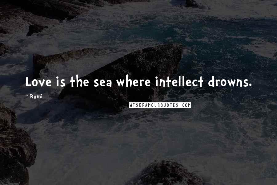 Rumi Quotes: Love is the sea where intellect drowns.