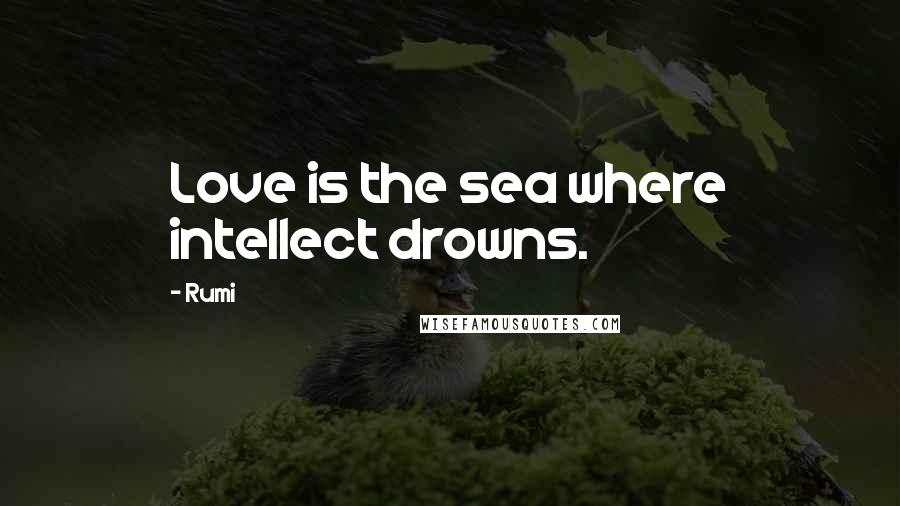 Rumi Quotes: Love is the sea where intellect drowns.