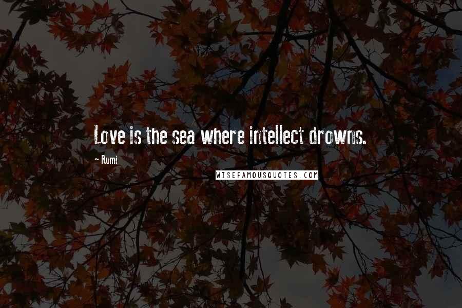 Rumi Quotes: Love is the sea where intellect drowns.