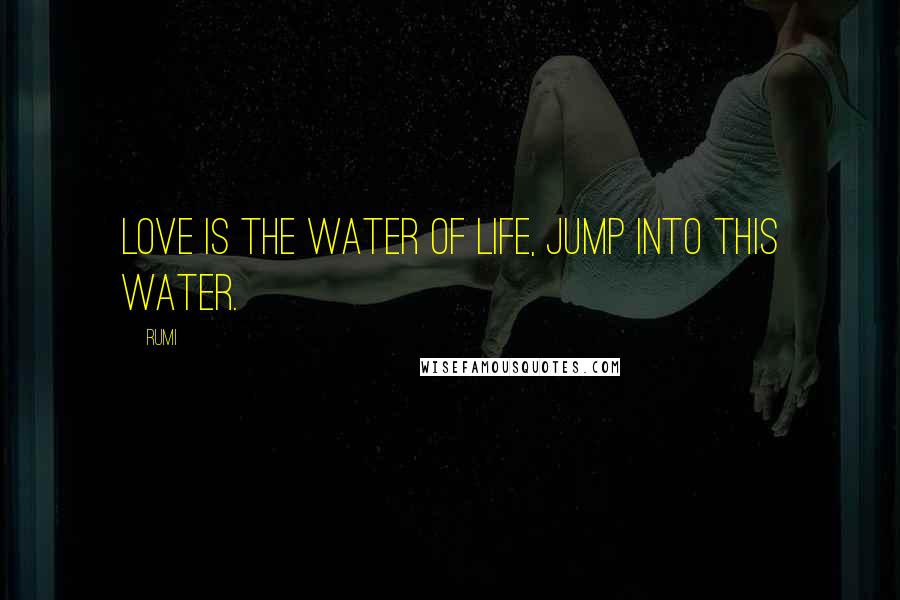 Rumi Quotes: Love is the water of life, jump into this water.