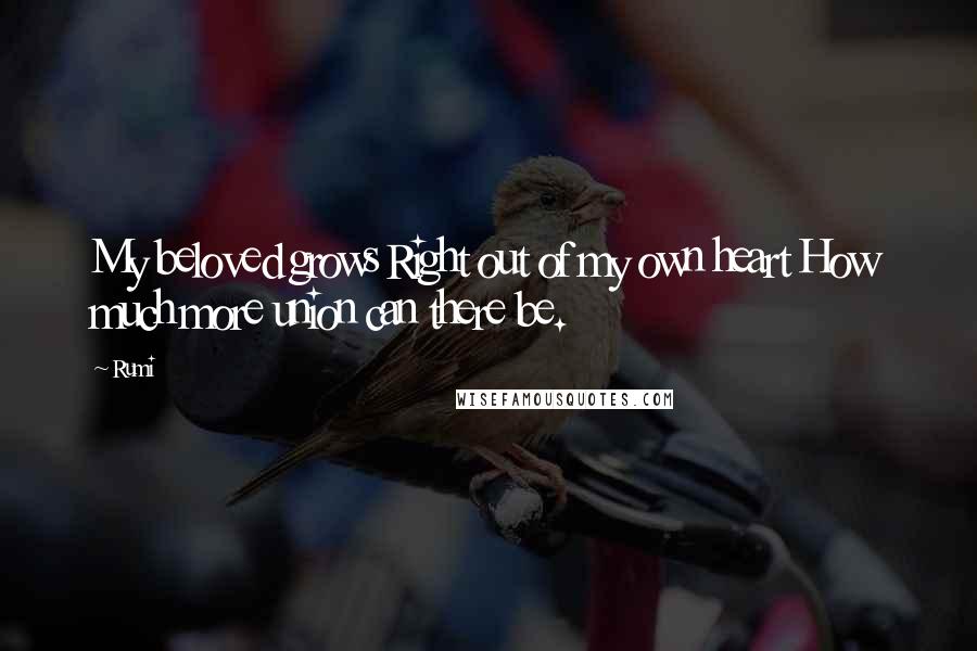 Rumi Quotes: My beloved grows Right out of my own heart How much more union can there be.