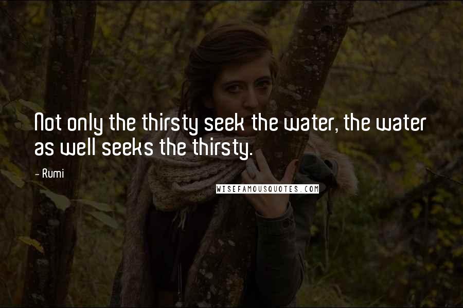 Rumi Quotes: Not only the thirsty seek the water, the water as well seeks the thirsty.