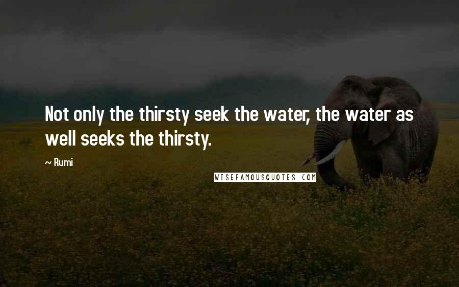 Rumi Quotes: Not only the thirsty seek the water, the water as well seeks the thirsty.