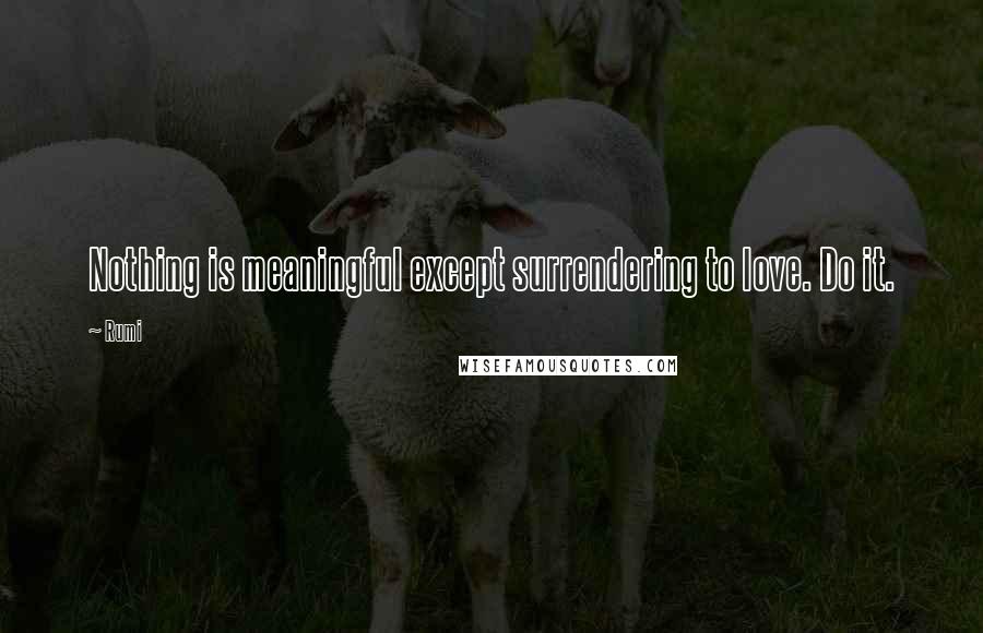 Rumi Quotes: Nothing is meaningful except surrendering to love. Do it.