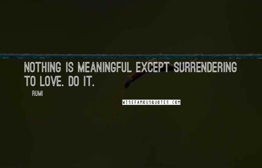 Rumi Quotes: Nothing is meaningful except surrendering to love. Do it.