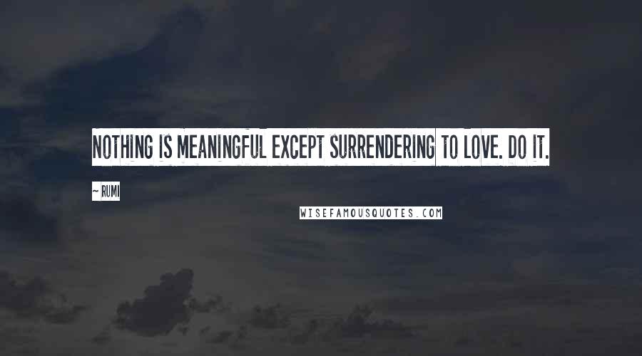 Rumi Quotes: Nothing is meaningful except surrendering to love. Do it.