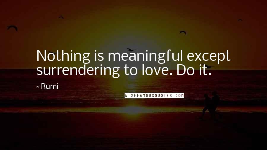 Rumi Quotes: Nothing is meaningful except surrendering to love. Do it.