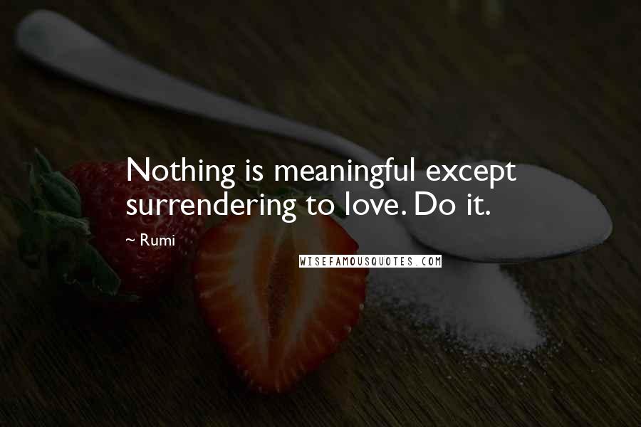 Rumi Quotes: Nothing is meaningful except surrendering to love. Do it.