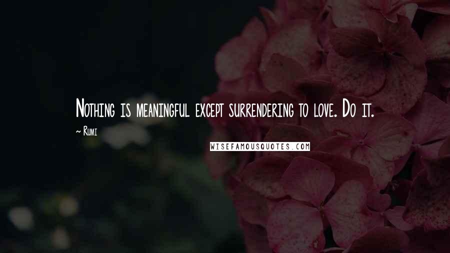 Rumi Quotes: Nothing is meaningful except surrendering to love. Do it.