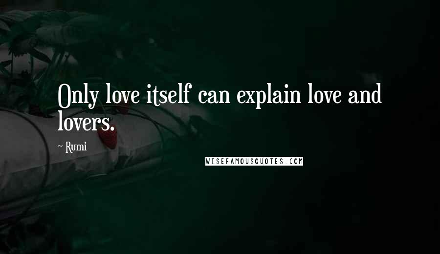 Rumi Quotes: Only love itself can explain love and lovers.