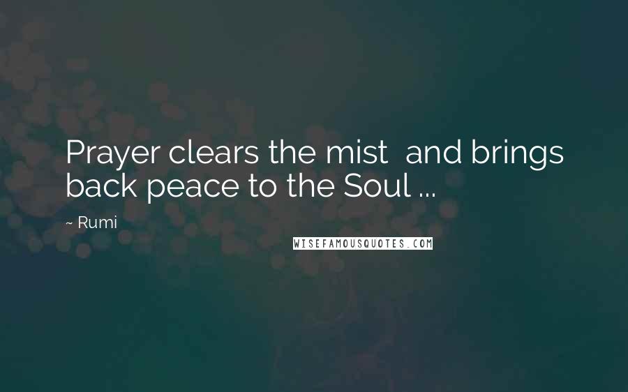 Rumi Quotes: Prayer clears the mist  and brings back peace to the Soul ...