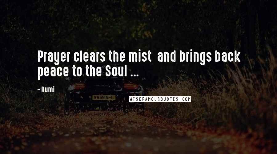 Rumi Quotes: Prayer clears the mist  and brings back peace to the Soul ...