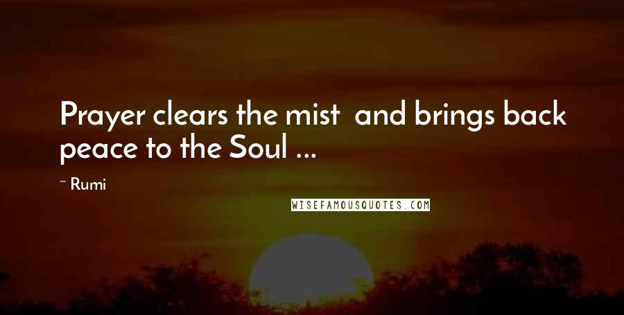 Rumi Quotes: Prayer clears the mist  and brings back peace to the Soul ...