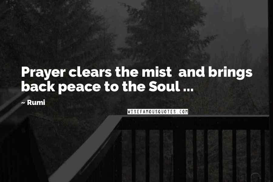 Rumi Quotes: Prayer clears the mist  and brings back peace to the Soul ...