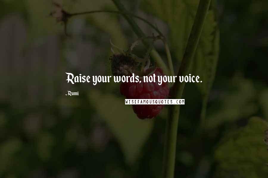 Rumi Quotes: Raise your words, not your voice.