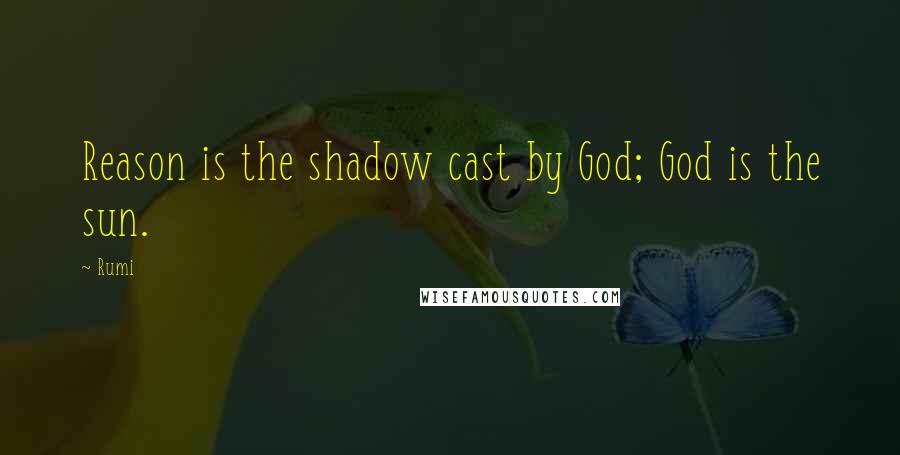 Rumi Quotes: Reason is the shadow cast by God; God is the sun.