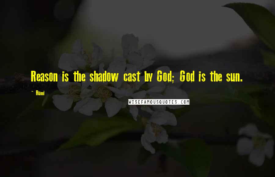 Rumi Quotes: Reason is the shadow cast by God; God is the sun.