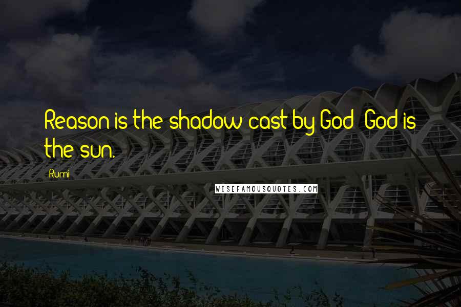 Rumi Quotes: Reason is the shadow cast by God; God is the sun.