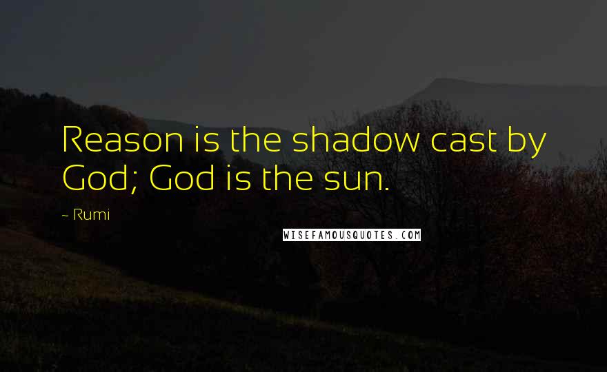 Rumi Quotes: Reason is the shadow cast by God; God is the sun.