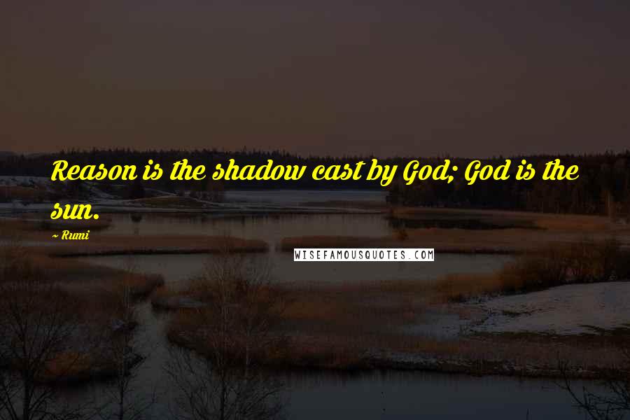 Rumi Quotes: Reason is the shadow cast by God; God is the sun.