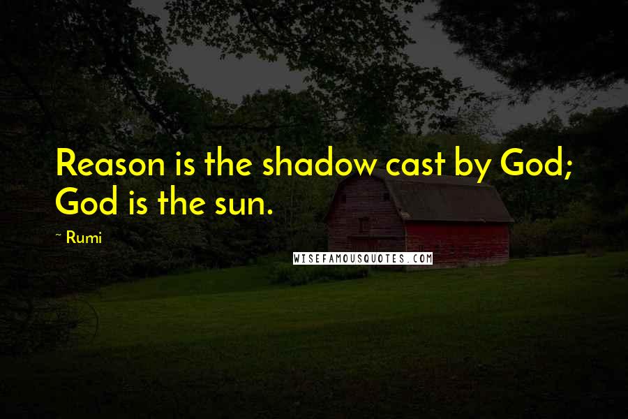 Rumi Quotes: Reason is the shadow cast by God; God is the sun.