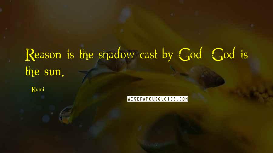 Rumi Quotes: Reason is the shadow cast by God; God is the sun.