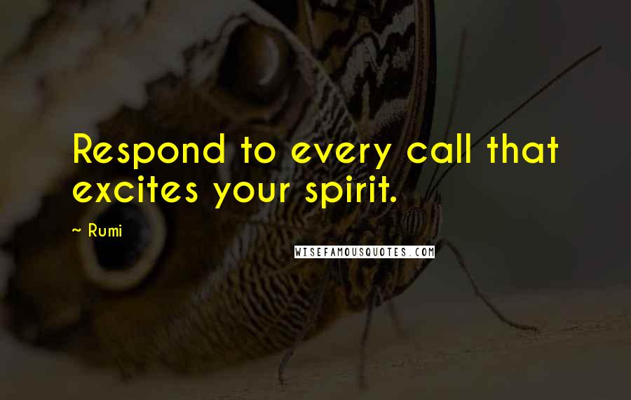 Rumi Quotes: Respond to every call that excites your spirit.