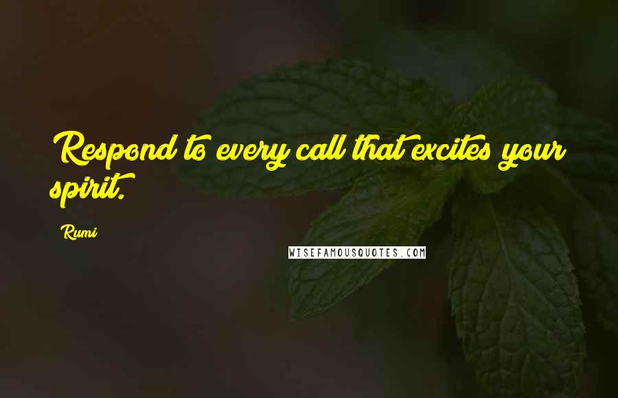 Rumi Quotes: Respond to every call that excites your spirit.