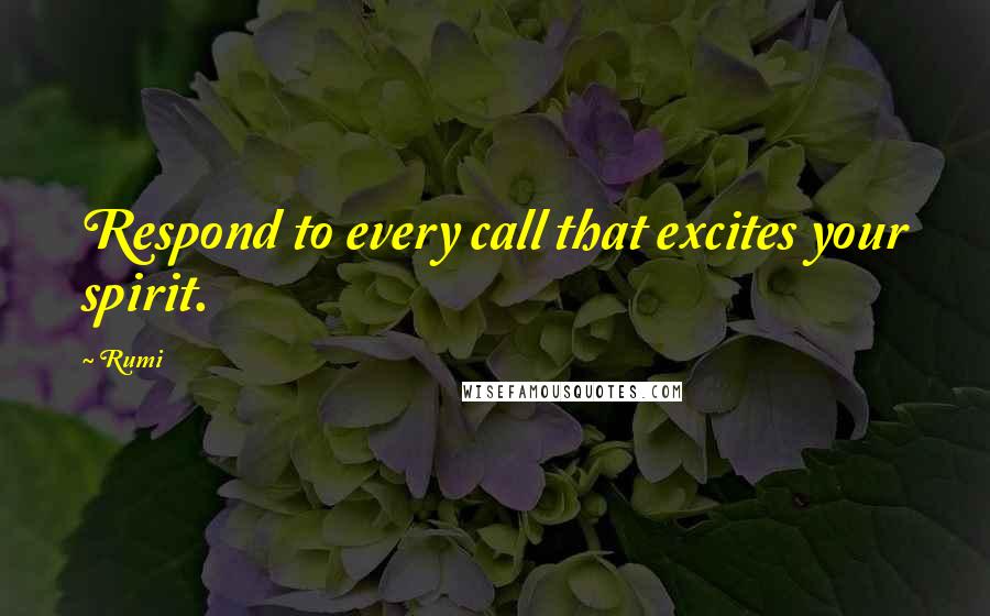 Rumi Quotes: Respond to every call that excites your spirit.