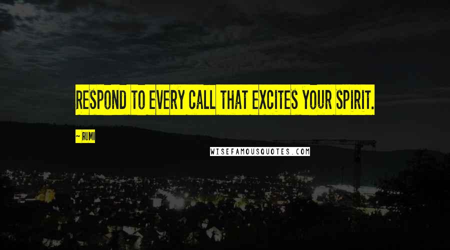 Rumi Quotes: Respond to every call that excites your spirit.