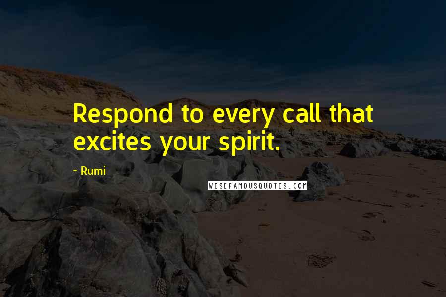 Rumi Quotes: Respond to every call that excites your spirit.