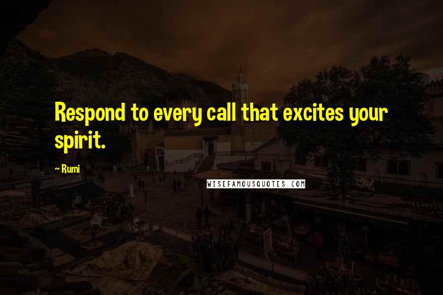 Rumi Quotes: Respond to every call that excites your spirit.