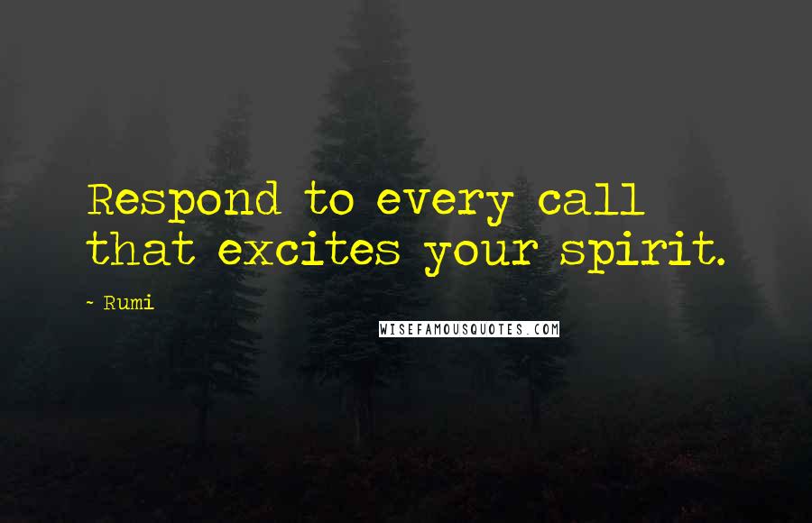 Rumi Quotes: Respond to every call that excites your spirit.