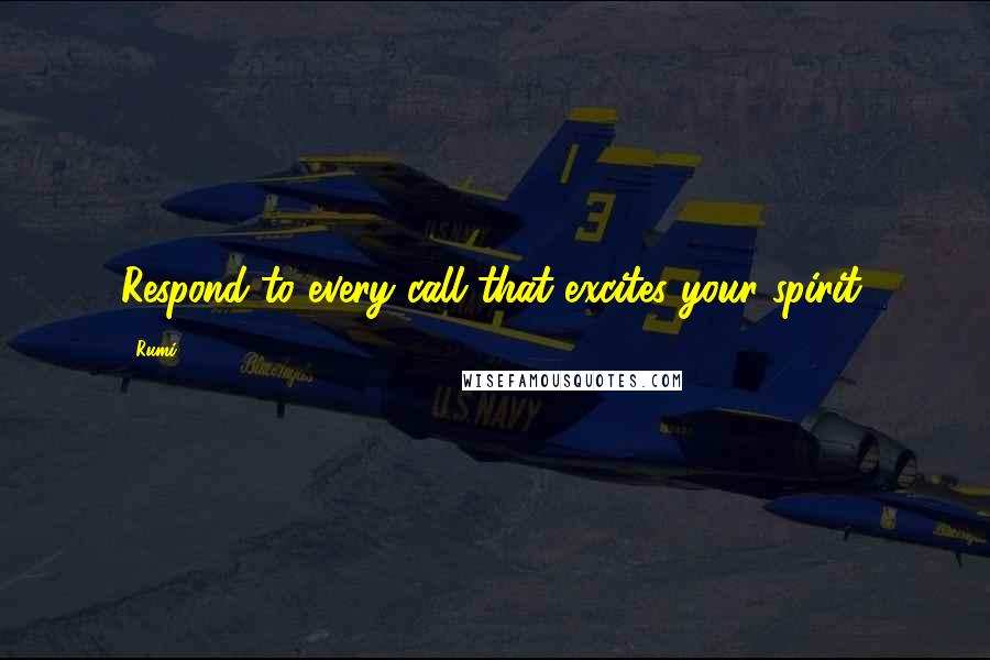 Rumi Quotes: Respond to every call that excites your spirit.