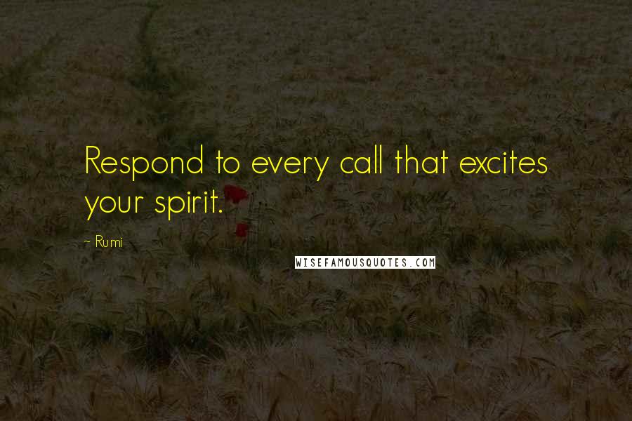 Rumi Quotes: Respond to every call that excites your spirit.