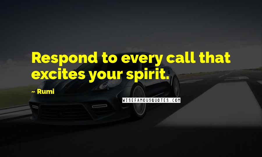 Rumi Quotes: Respond to every call that excites your spirit.