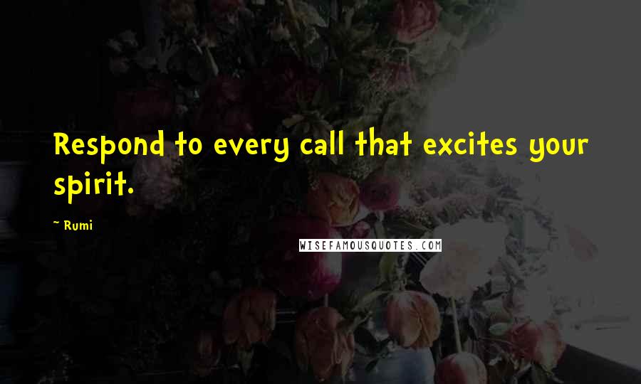 Rumi Quotes: Respond to every call that excites your spirit.