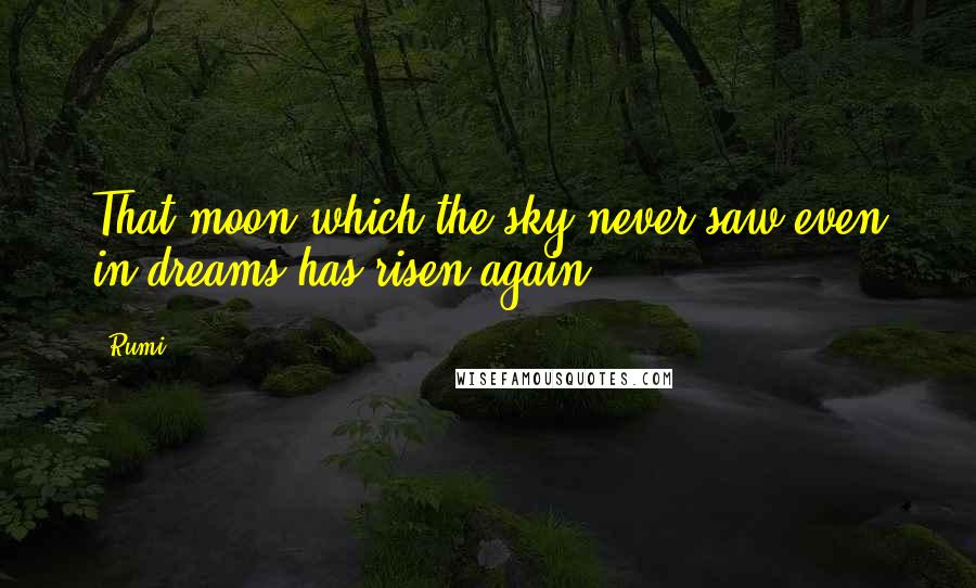 Rumi Quotes: That moon which the sky never saw even in dreams has risen again