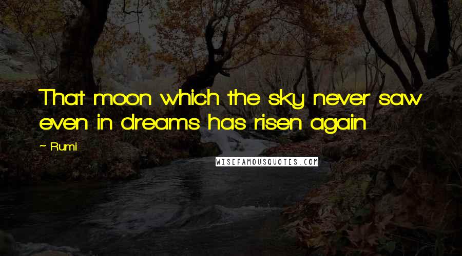 Rumi Quotes: That moon which the sky never saw even in dreams has risen again