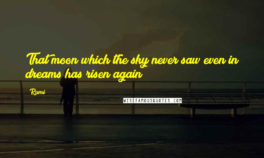 Rumi Quotes: That moon which the sky never saw even in dreams has risen again