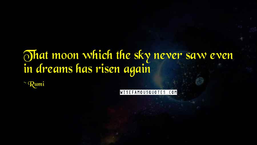 Rumi Quotes: That moon which the sky never saw even in dreams has risen again