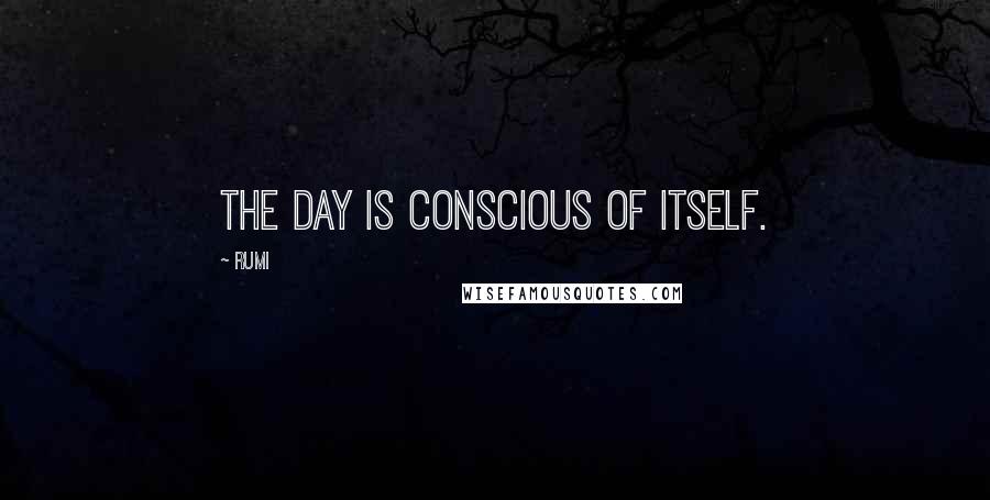 Rumi Quotes: The day is conscious of itself.